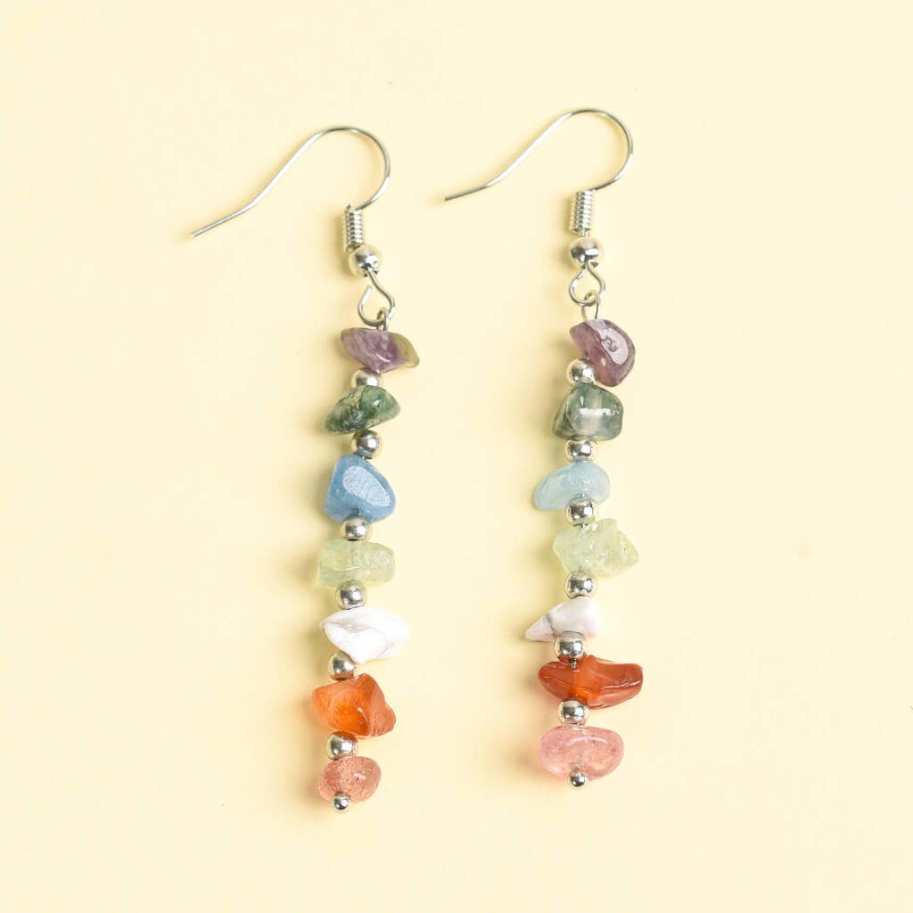 Etheric Aura Crystal Chip Chakra Earring
