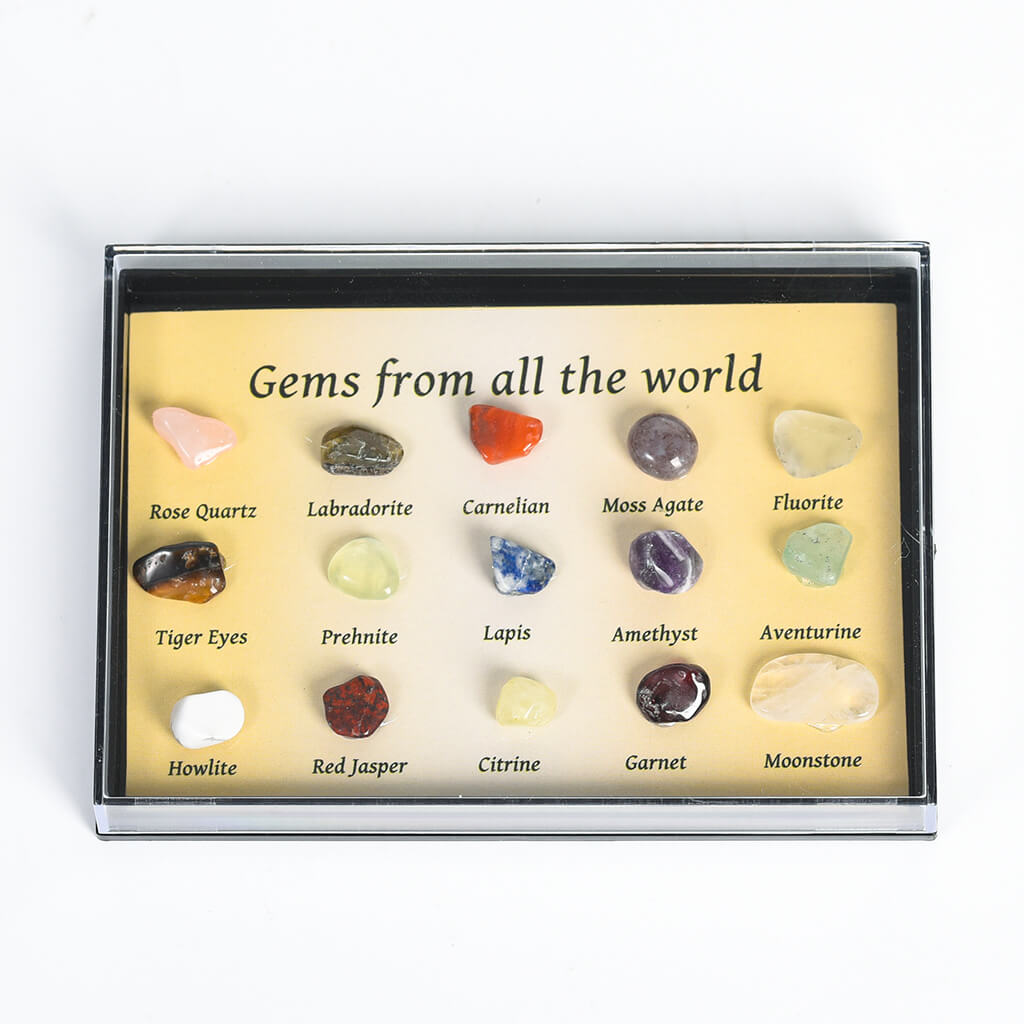 Natural Gemstone Crystal Mineral Specimen Collection Kit