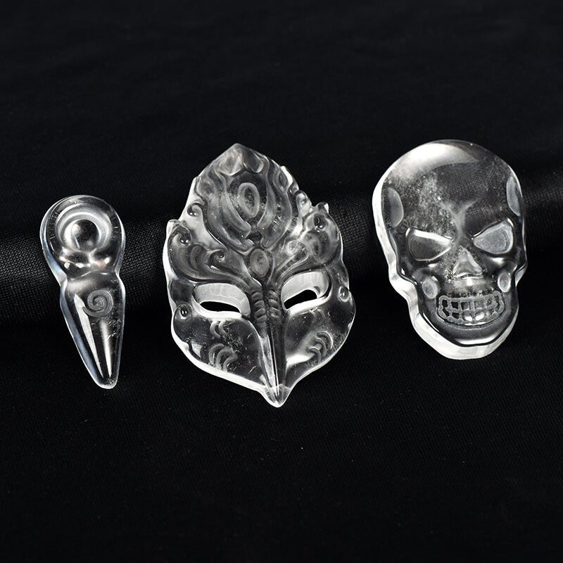 Etheric Aura Crystal Carved Skull