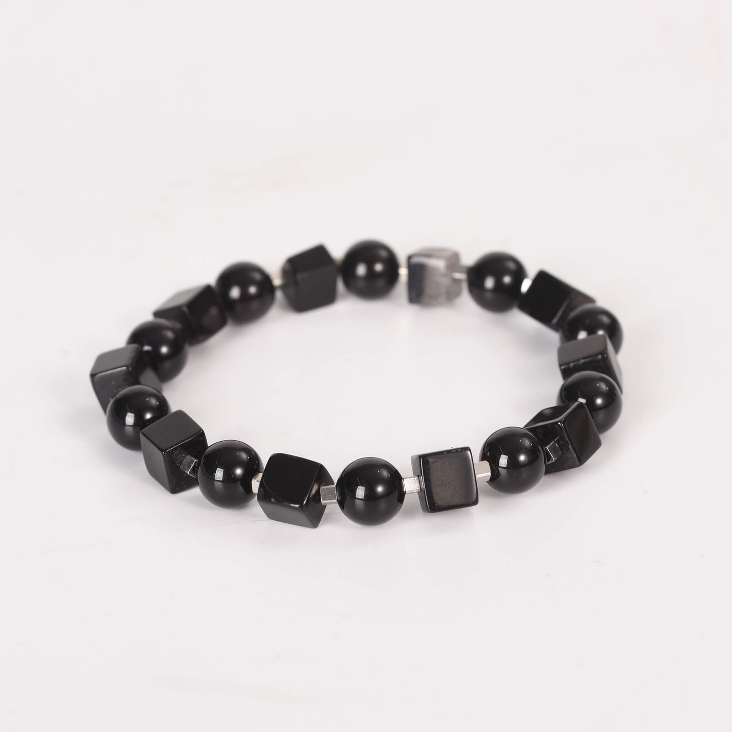 Etheric Aura Rectangle and Round Bead Crystal Bracelet