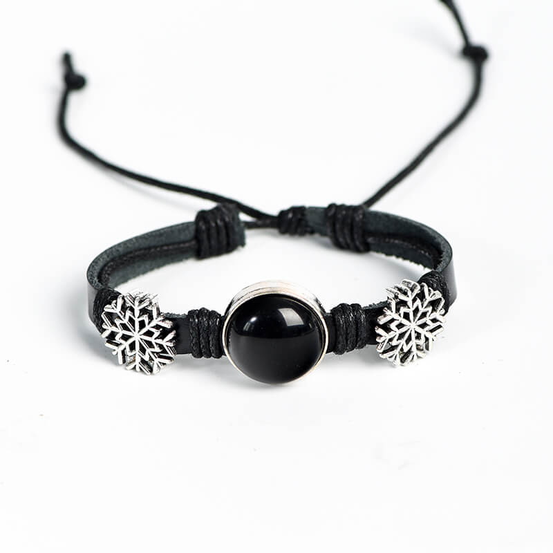 Etheric Aura Christmas Theme Natural Crystal Button Bracelet