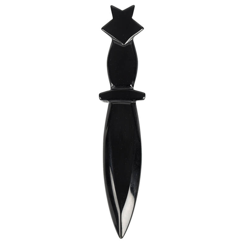 Black Obsidian Carved Dagger