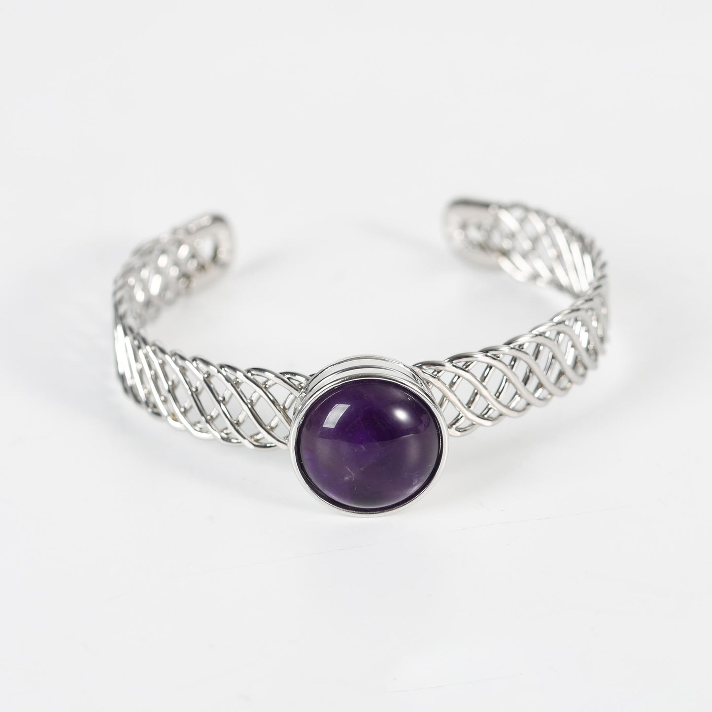 Etheric Aura Multi-Color Leather Weaved Alloy Crystal Bracelet