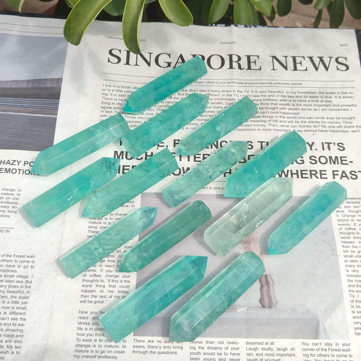Etheric Aura Green Fluorite Crystal Tower