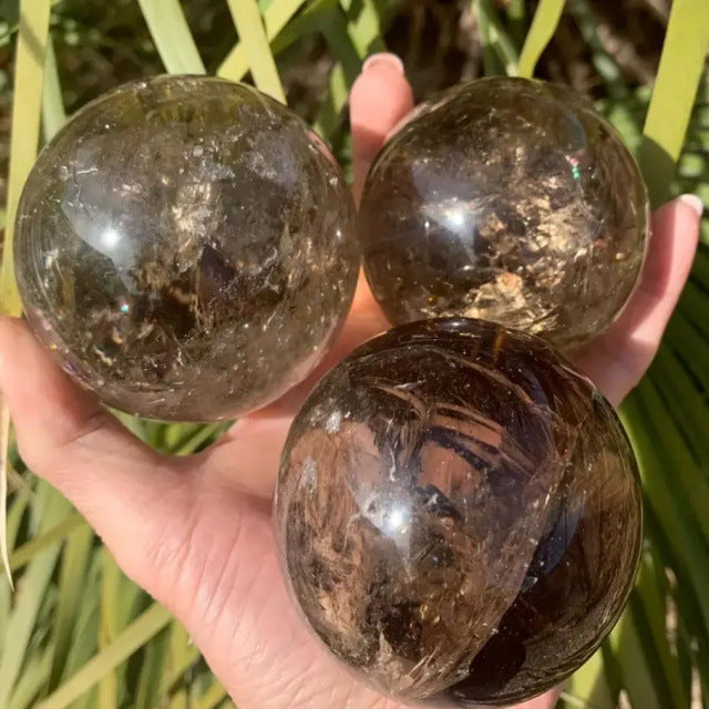 Etheric Aura Smoky Quartz Crystal Sphere