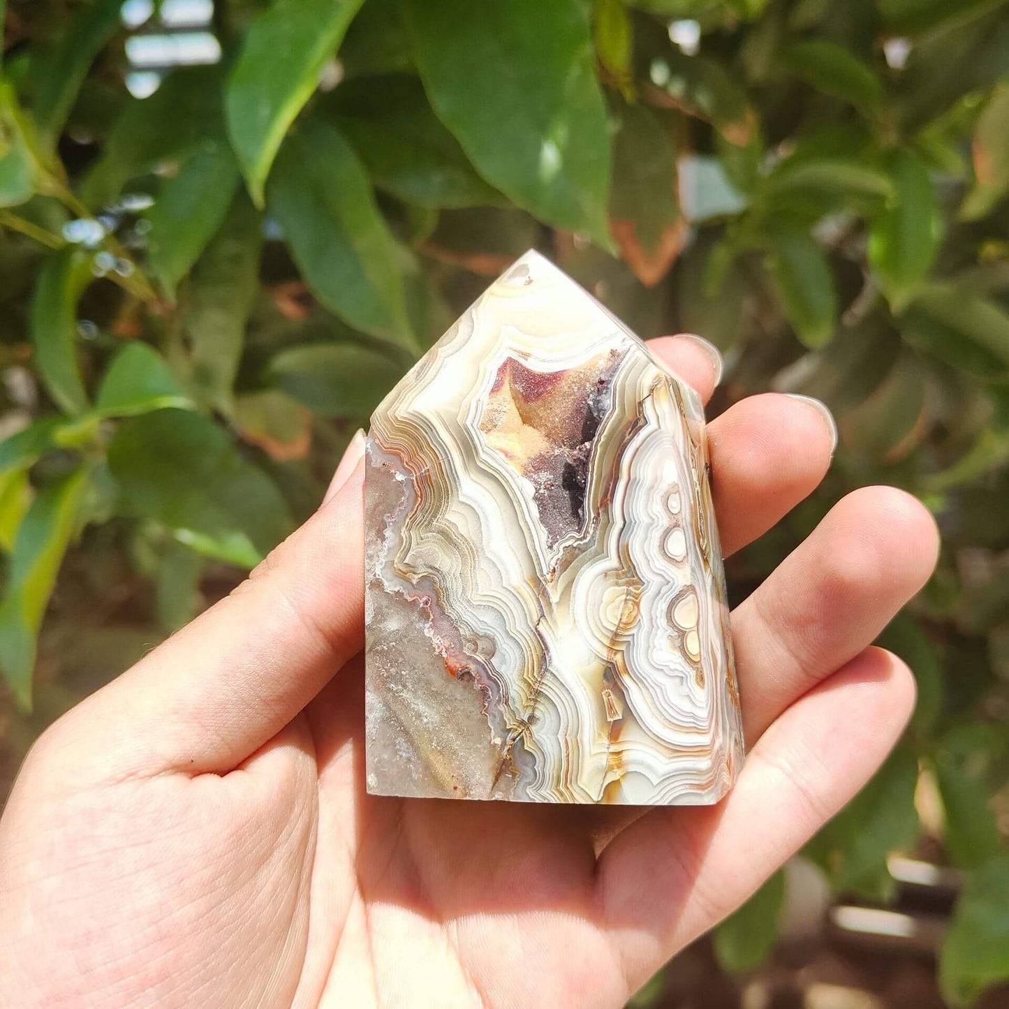 Etheric Aura Mexican Agate Crystal Tower