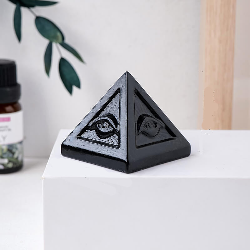 Etheric Aura Eye of Providence Obsidian Pyramid