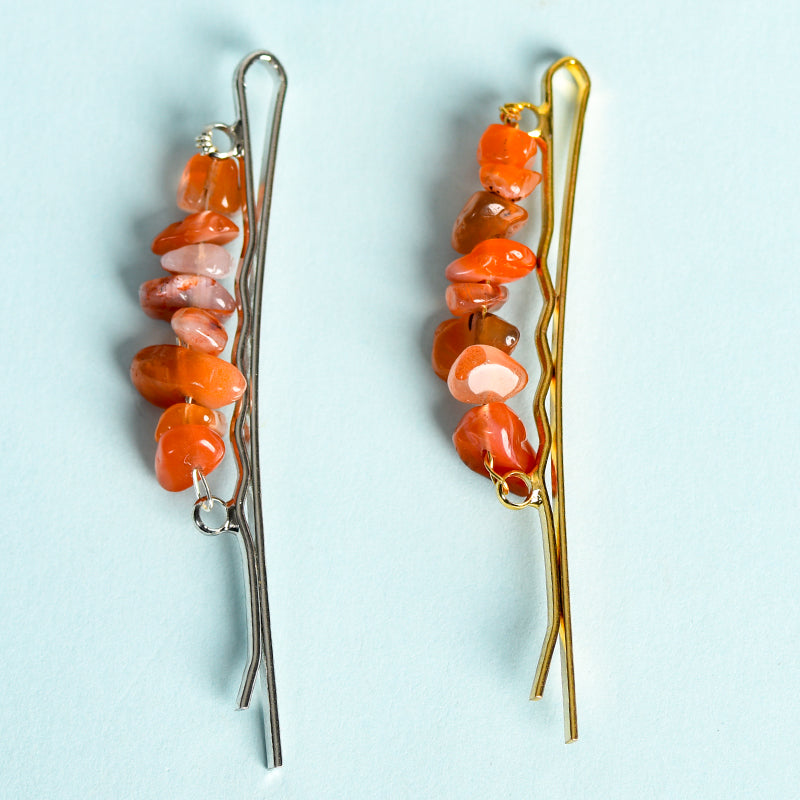 Etheric Aura Natural Crystal Chips Hair Clip