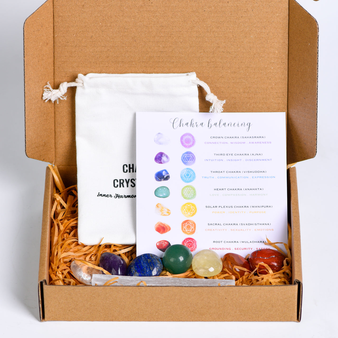 Etheric Aura Seven Chakra Crystal Stone Set