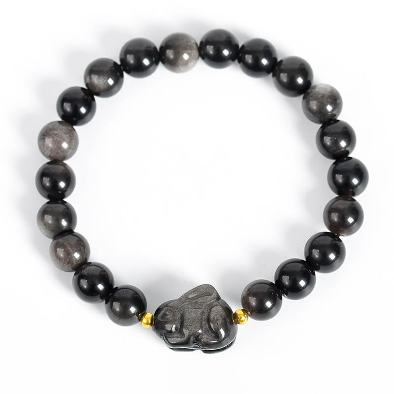 Etheric Aura Silver Sheen Obsidian Bracelet