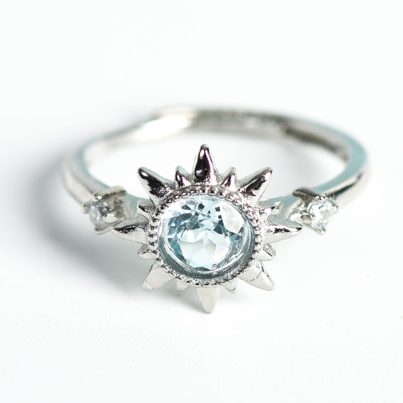 Inlaid Natural Crystal Stone Ring