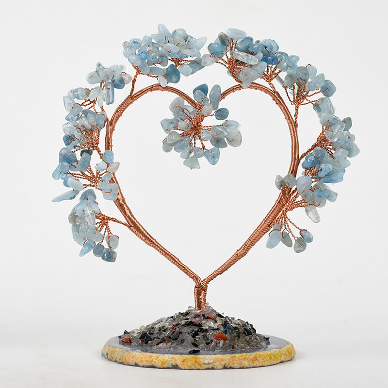 Heart-shaped Agate Base Crystal Tree|Fortune Tree|Feng Shui Tree