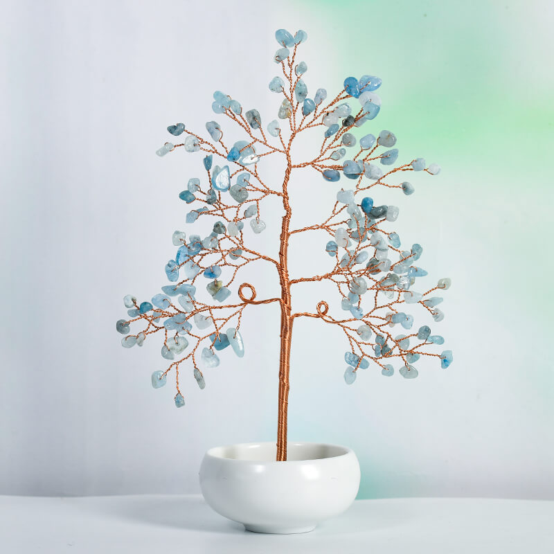 White Bowl Base Crystal Tree|Fortune Tree|Feng Shui Tree