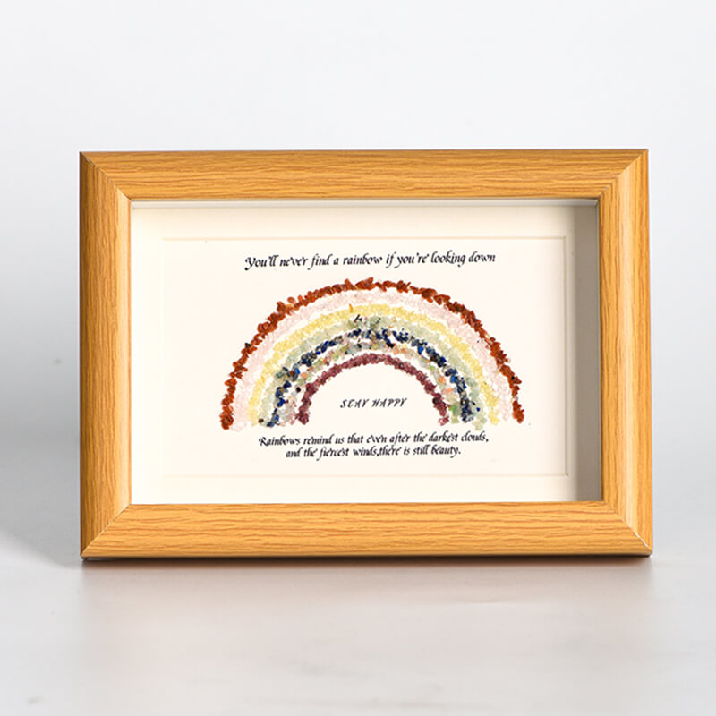Etheric Aura Decoration Painting of Rainbow by Crushed Crystal Stone