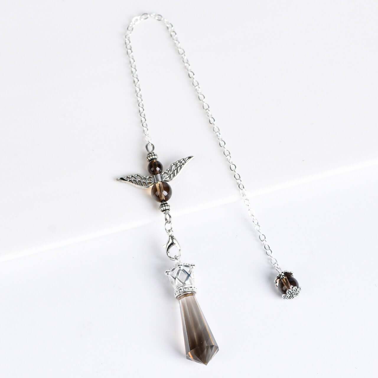 Etheric Aura 12 Cross Section Angel Pointy Cone Crystal Pendulum