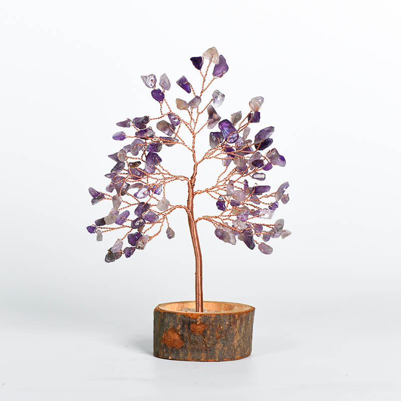 Wood Base Crystal Tree|Fortune Tree|Feng Shui Tree