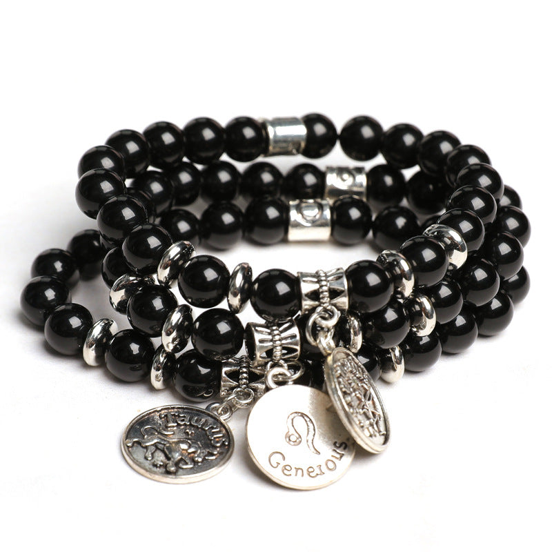 Etheric Aura Obsidian Zodiac Bracelet