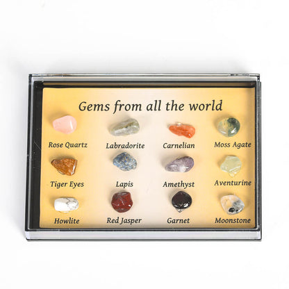 Natural Gemstone Crystal Mineral Specimen Collection Kit