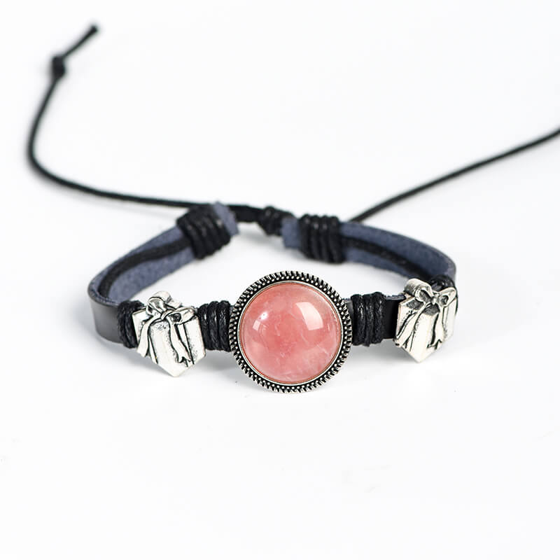 Etheric Aura Christmas Theme Natural Crystal Button Bracelet