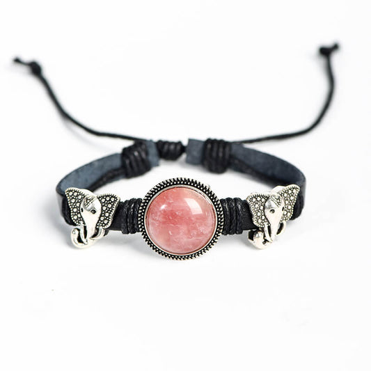 Etheric Aura Christmas Theme Natural Crystal Button Bracelet