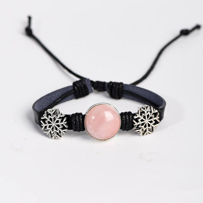 Etheric Aura Christmas Theme Natural Crystal Button Bracelet