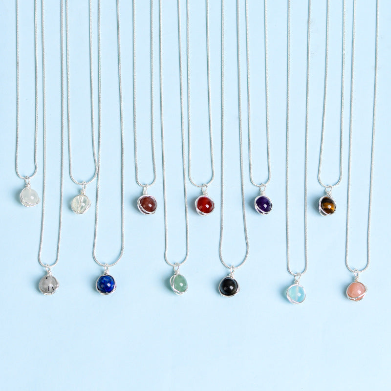 Etheric Aura Zodiac Crystal Pendant Necklace