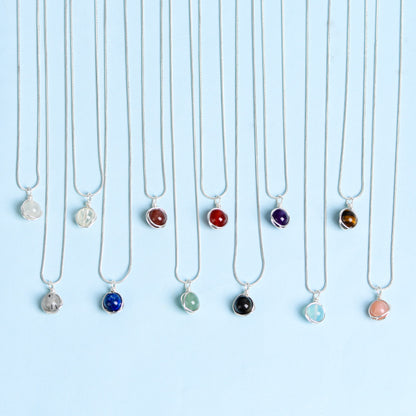 Etheric Aura Zodiac Crystal Pendant Necklace