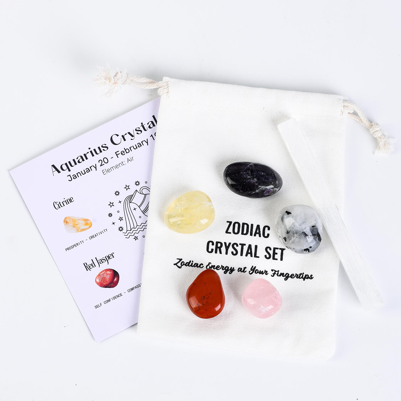 Etheric Aura Crystal Zodiac Set Aquarius