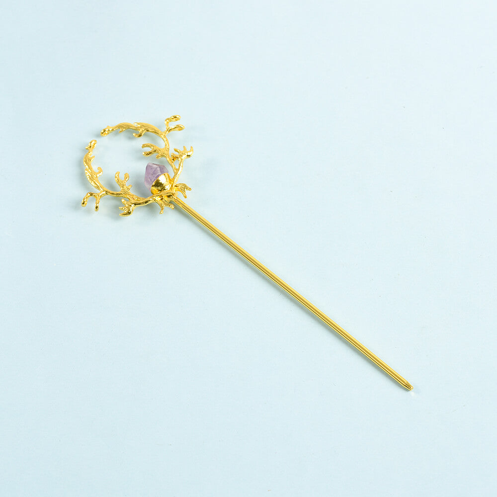 Etheric Aura Crystal Raw Stone Hair Stick