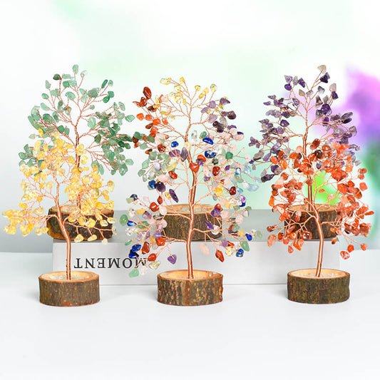 Wood Base Crystal Tree｜Fortune Tree｜Feng Shui Tree