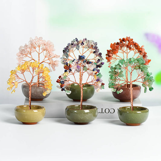 Colorful Bowl Base Crystal Tree｜Fortune Tree｜Feng Shui Tree