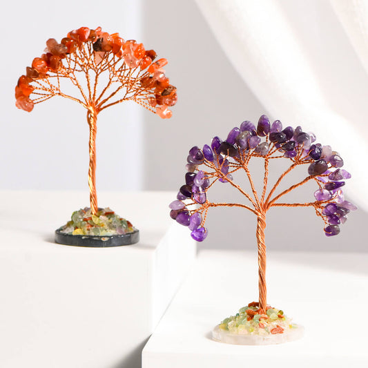 Sliced Agate Base Fortune Crystal Tree｜Feng Shui Tree