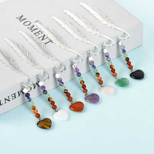 Natural Crystal Stone 7 Chakras Bookmark