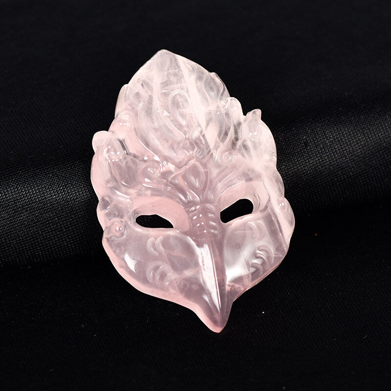 Etheric Aura Crystal Carved Fox Mask