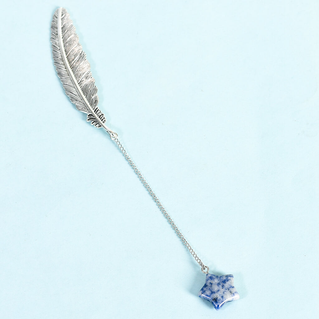 Crystal Pendant Feather Bookmark/Page Marker