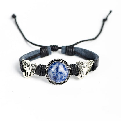 Etheric Aura Christmas Theme Natural Crystal Button Bracelet