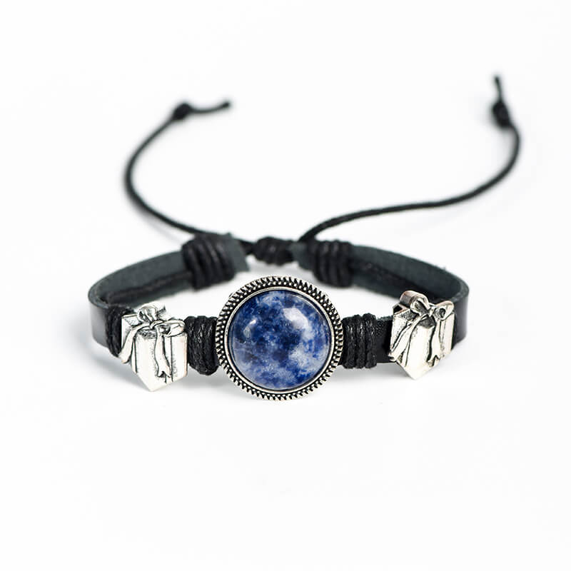 Etheric Aura Christmas Theme Natural Crystal Button Bracelet