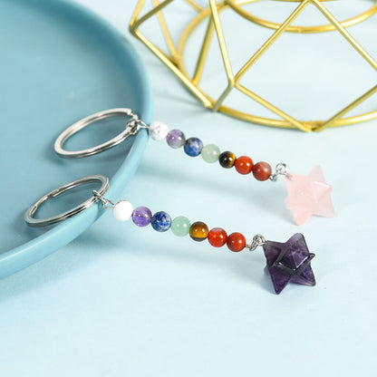 7 Chakra Crystal Beads Keychain