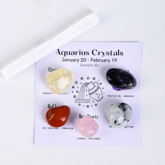 Etheric Aura Crystal Zodiac Set Aquarius