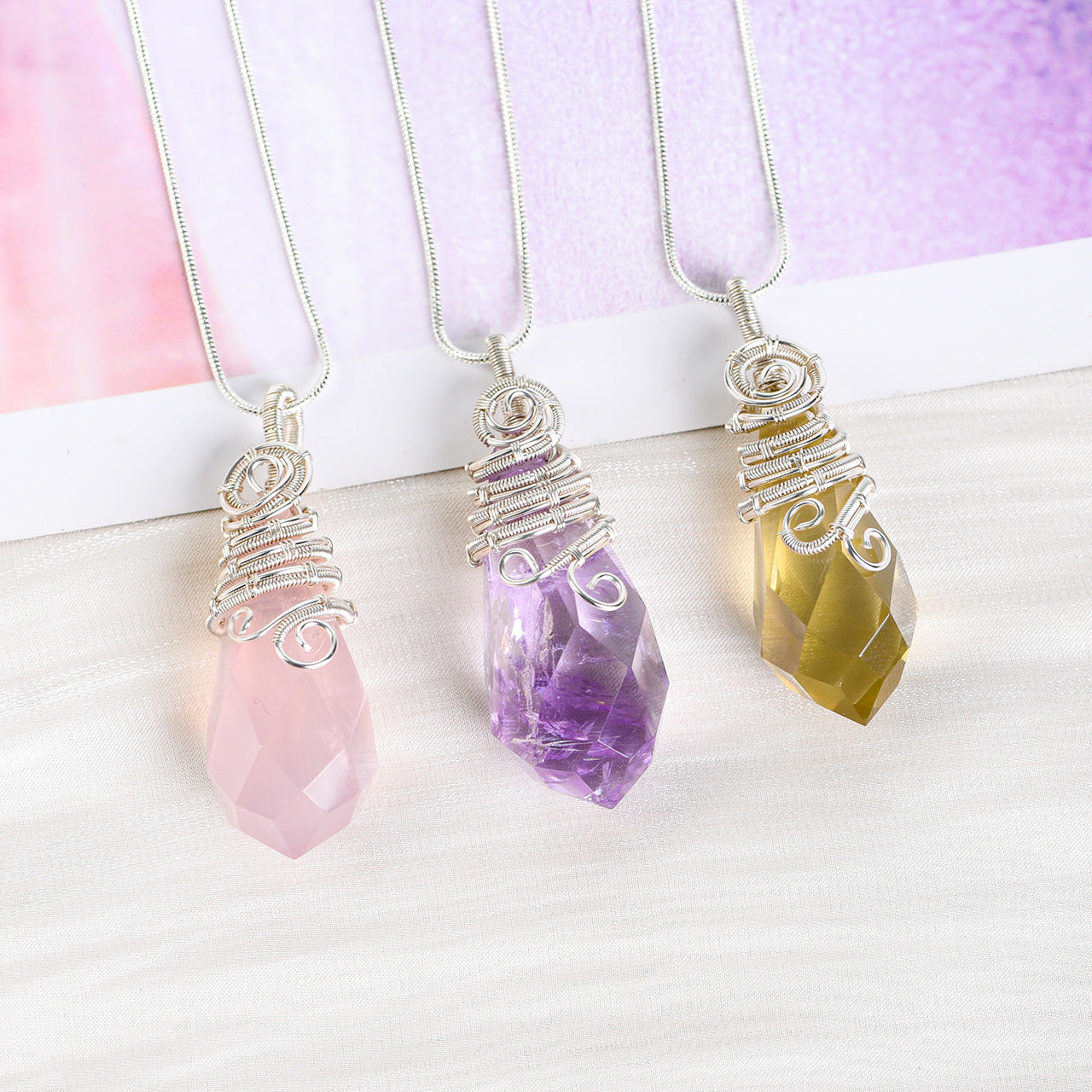 Etheric Aura Wire-wrapped Dissected Crystal Pendulum