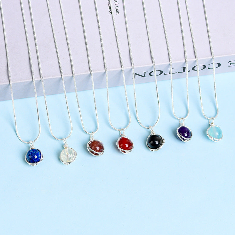 Etheric Aura Zodiac Crystal Pendant Necklace