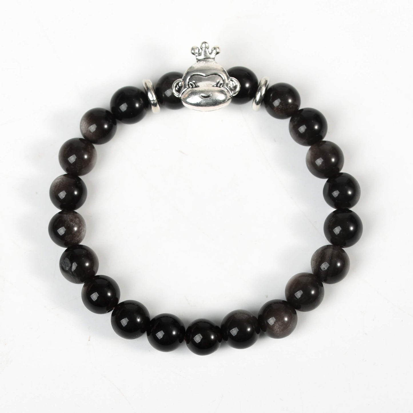 Etheric Aura Multi Element Silver Obsidian Bracelet