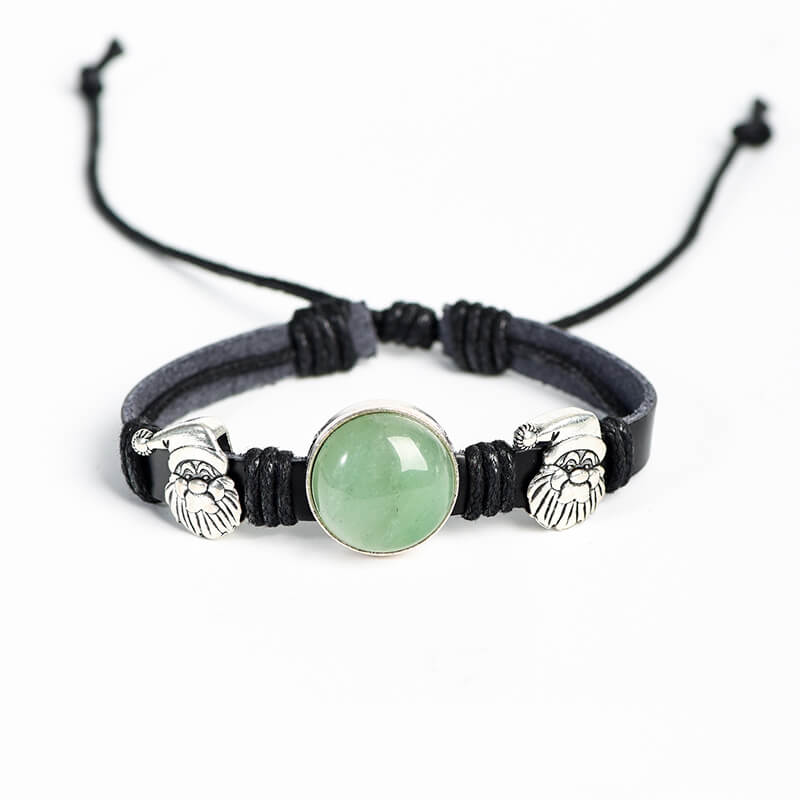 Etheric Aura Christmas Theme Natural Crystal Button Bracelet