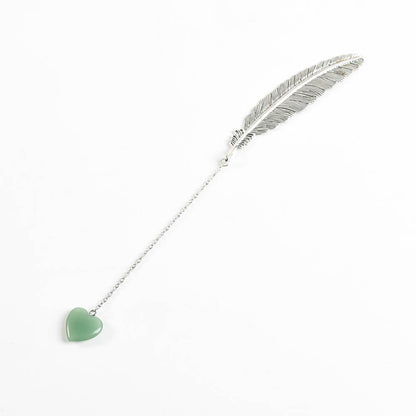 Crystal Pendant Feather Bookmark/Page Marker