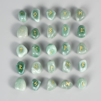 Etheric Aura Germanic Runes - Runeos Nīþi Symbols (24+1 pieces, Engraved)