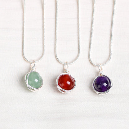 Etheric Aura Zodiac Crystal Pendant Necklace