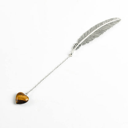 Crystal Pendant Feather Bookmark/Page Marker