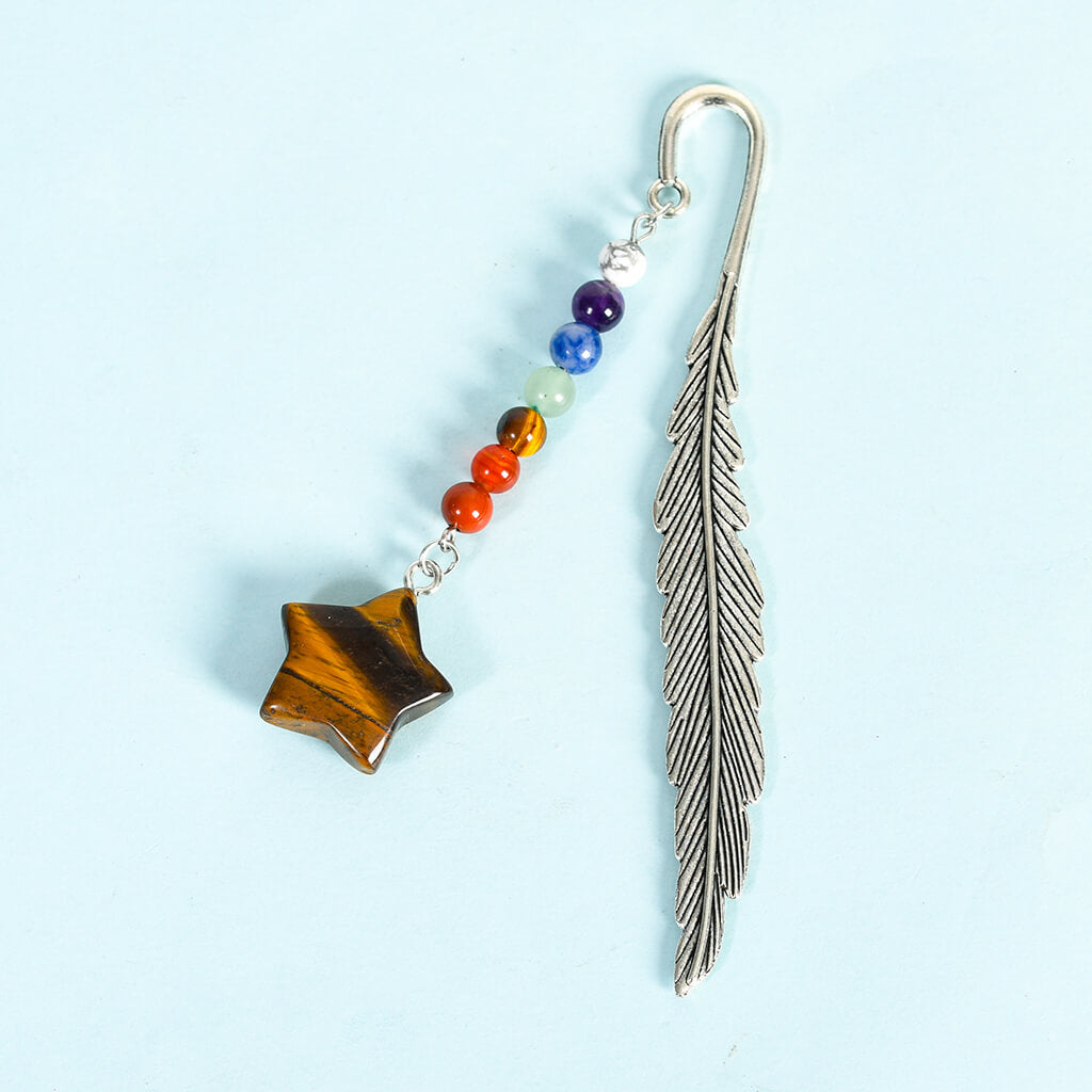 Natural Crystal Stone 7 Chakras Bookmark