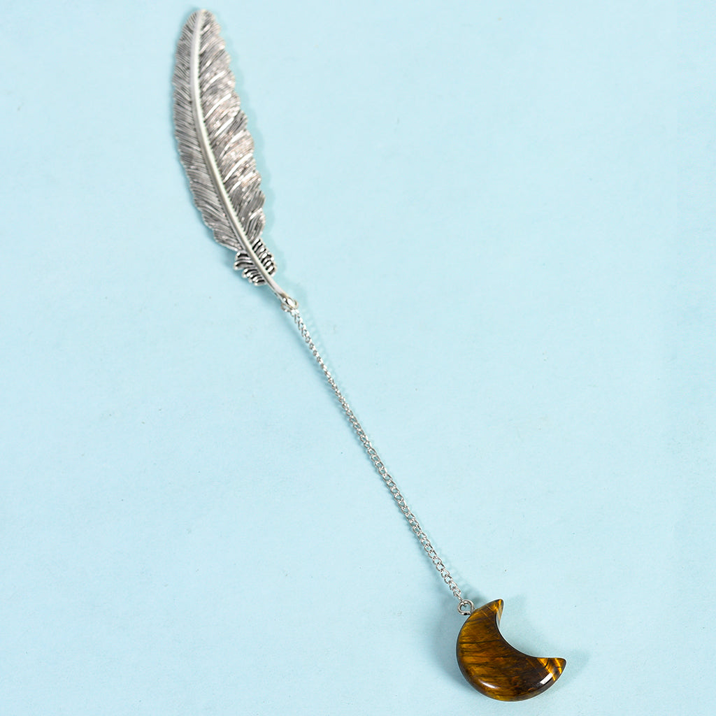 Crystal Pendant Feather Bookmark/Page Marker