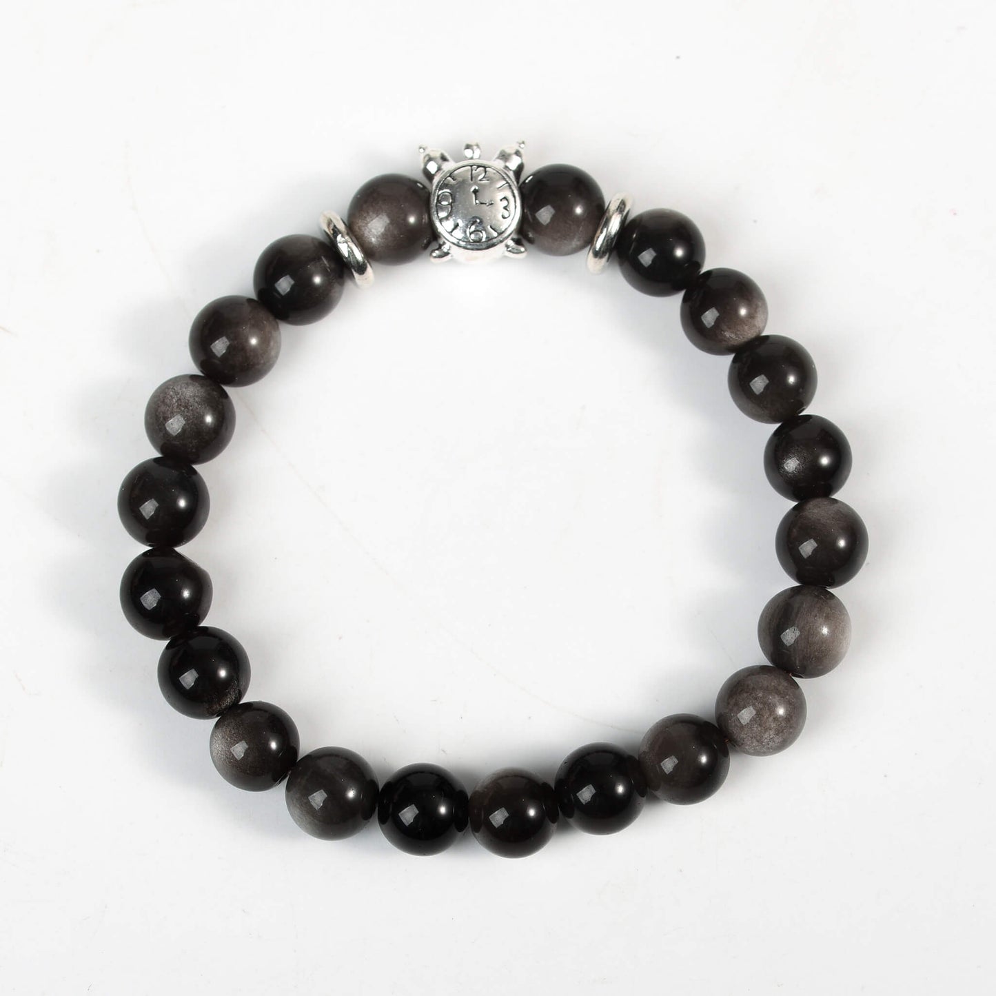 Etheric Aura Multi Element Silver Obsidian Bracelet